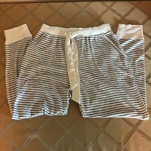 Grey and White Strip Pajama Pants
